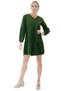 Lantern Sleeves V Neck Dress - Available in 13 Colors