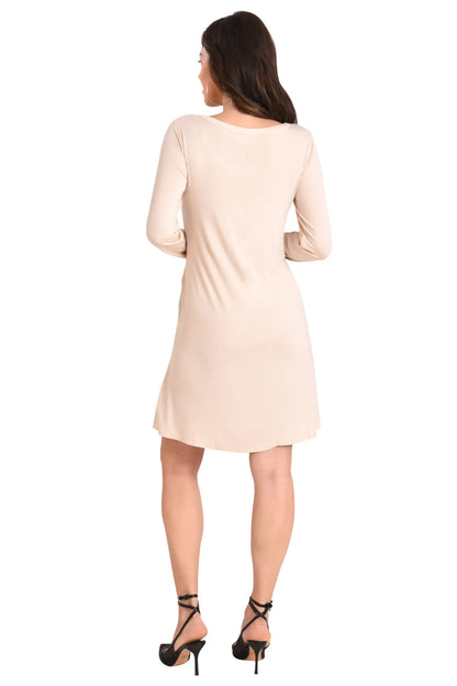 Long Sleeve T-Shirt Dress with Pockets - Available in 6 Colors