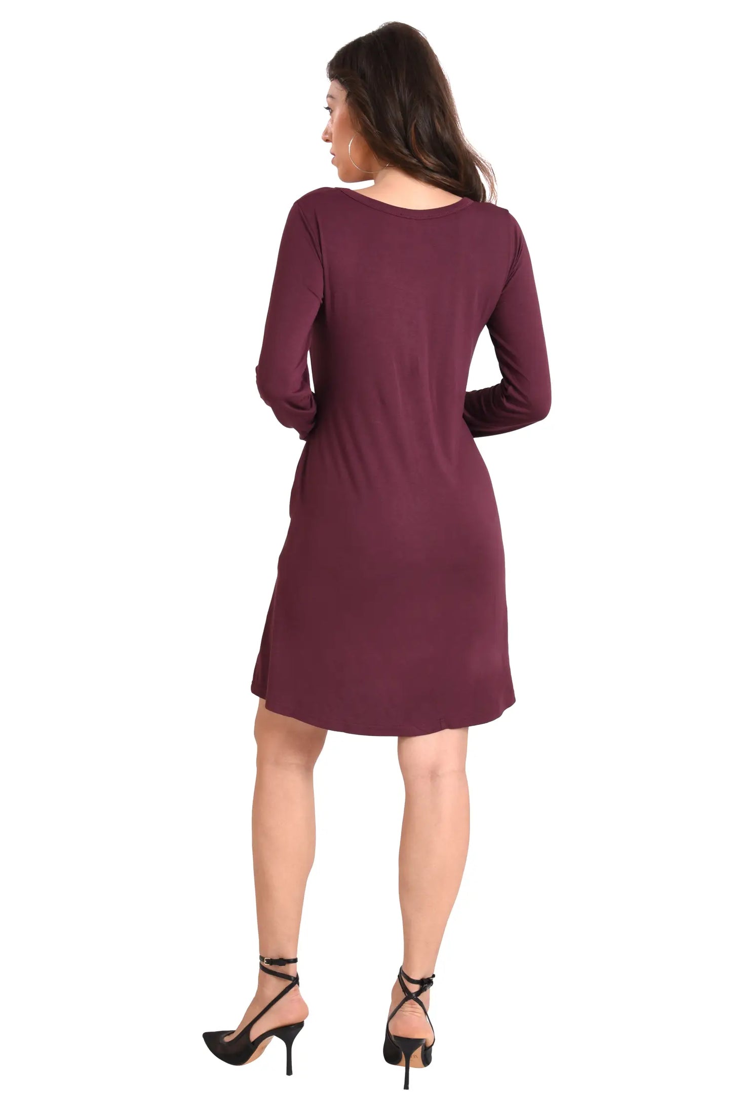 Long Sleeve T-Shirt Dress with Pockets - Available in 6 Colors