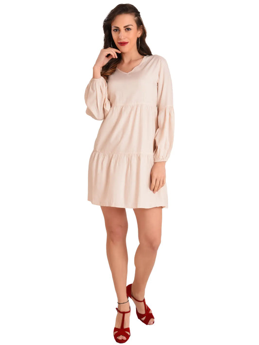 Lantern Sleeves V Neck Dress - Available in 13 Colors