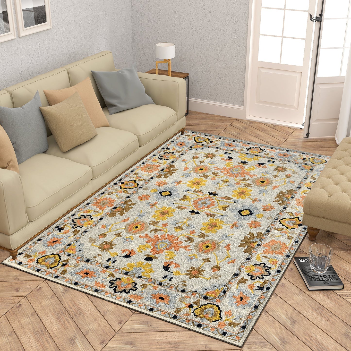 Premium Hand-Tufted Rug Made of 100% Wool  - Flora Meadow - 4x6 Feet