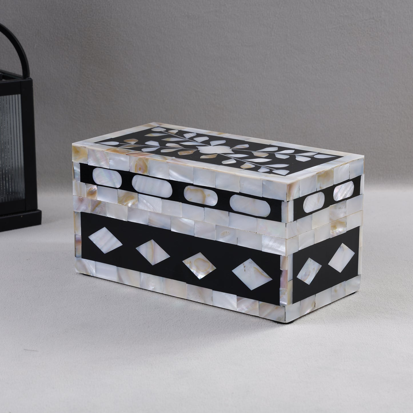 Handicrafts Home Alhambra Negra Decorative Storage Box with Lid
