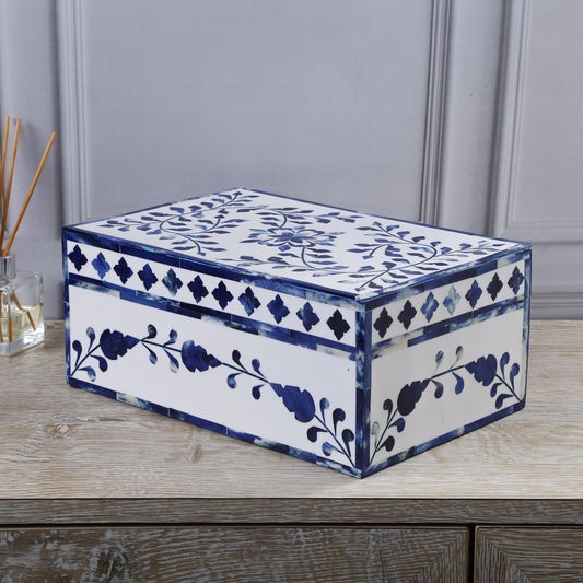 Handicrafts Home Alhambra Azul Decorative Storage Box with Lid