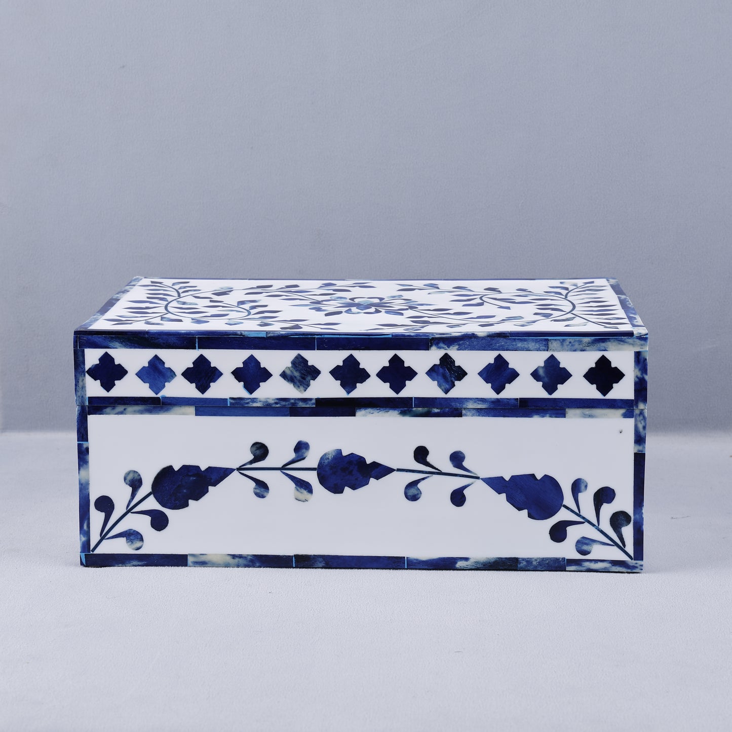 Handicrafts Home Alhambra Azul Decorative Storage Box with Lid