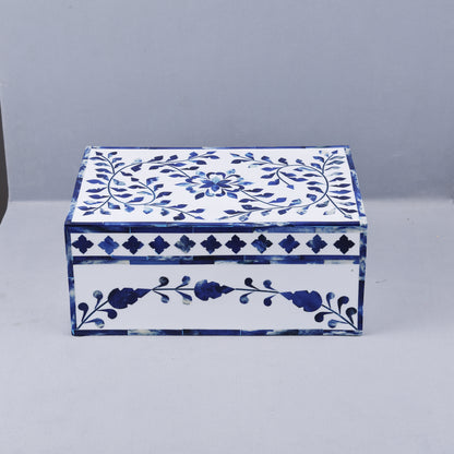 Handicrafts Home Alhambra Azul Decorative Storage Box with Lid