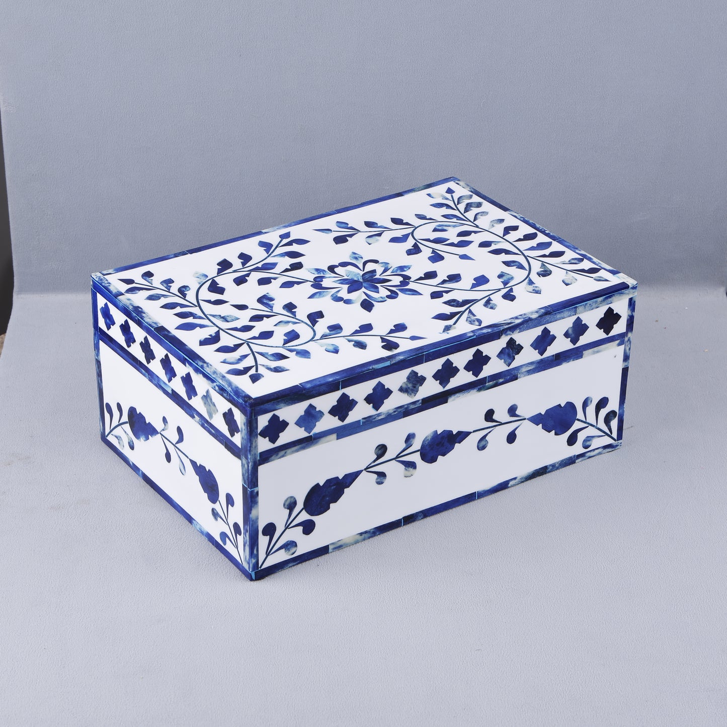 Handicrafts Home Alhambra Azul Decorative Storage Box with Lid