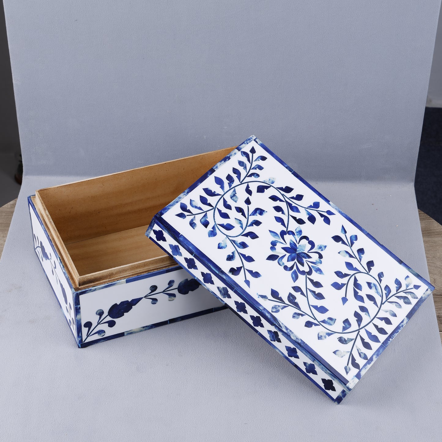 Handicrafts Home Alhambra Azul Decorative Storage Box with Lid