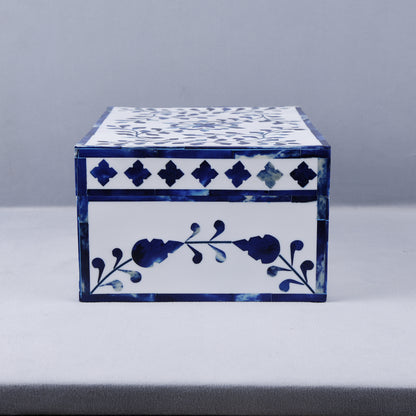Handicrafts Home Alhambra Azul Decorative Storage Box with Lid