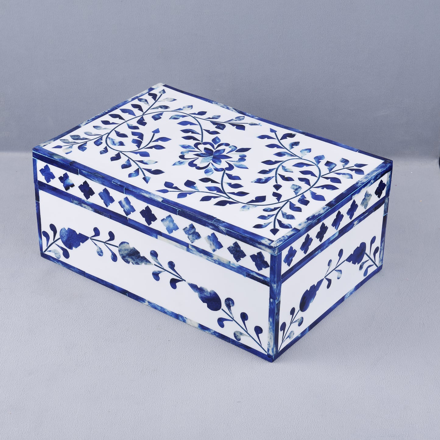 Handicrafts Home Alhambra Azul Decorative Storage Box with Lid