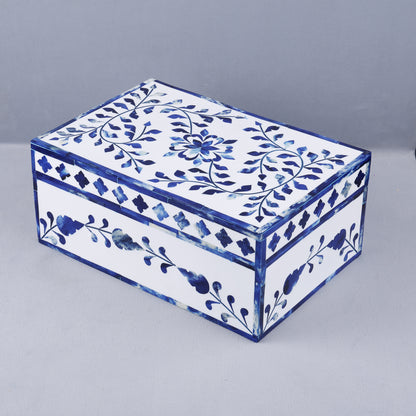 Handicrafts Home Alhambra Azul Decorative Storage Box with Lid