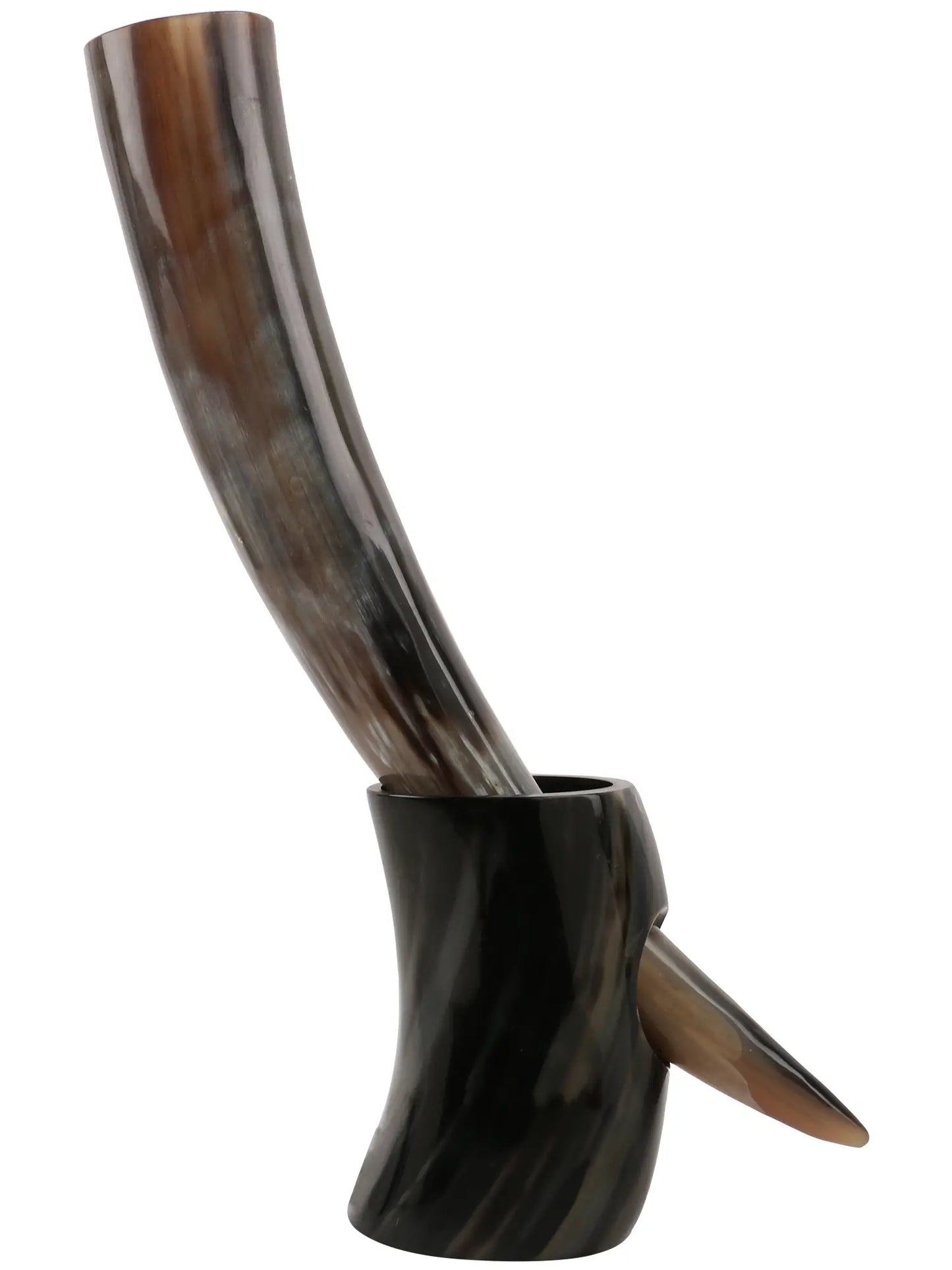 Real Viking Drinking Horn with Stand Cups Vessels, 14 inches