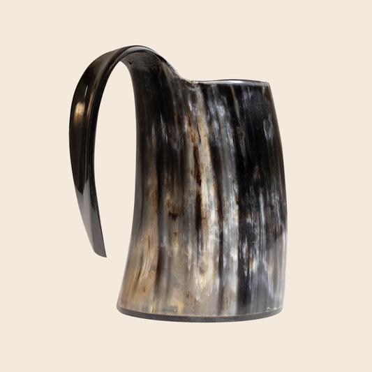 Handmade Viking Horn Whiskey Mugs – 6.5 oz Real Ox Horn Mugs for Whiskey & Cocktails