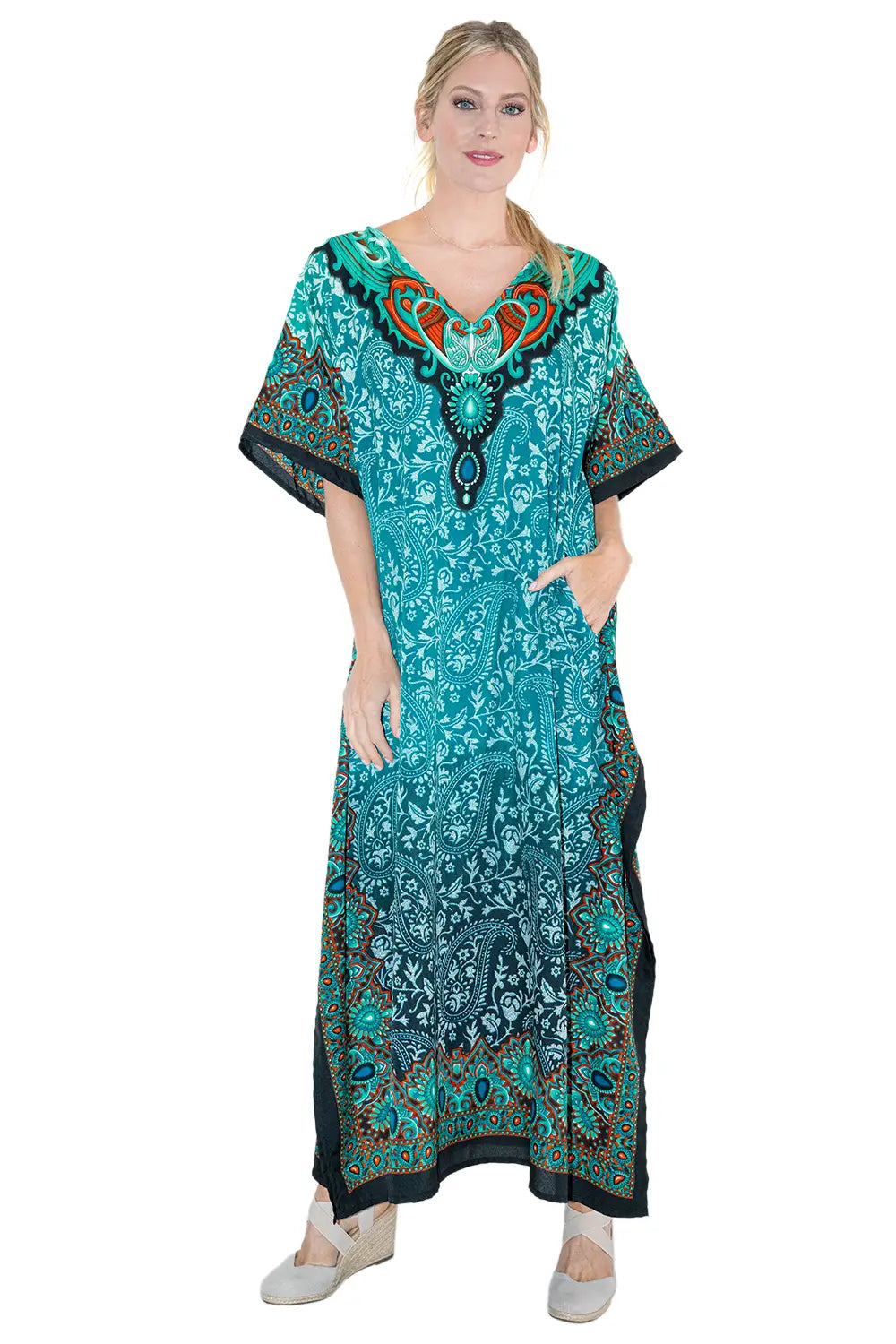 Women Kaftan Tunic Kimono Dress Maxi Kaftans- Available in 4 Colors