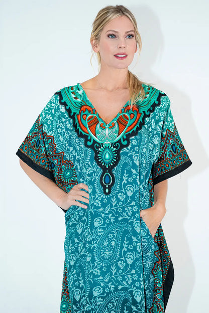 Women Kaftan Tunic Kimono Dress Maxi Kaftans- Available in 4 Colors