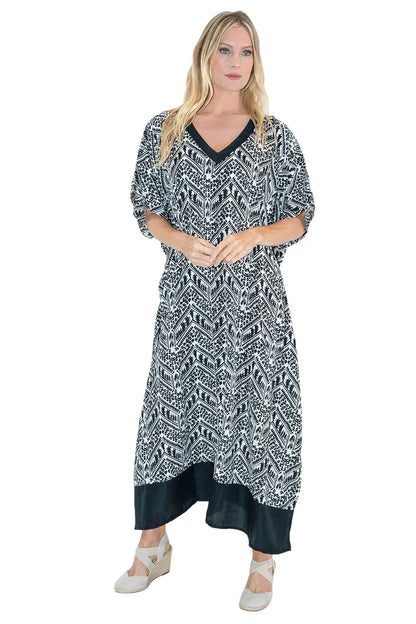 Kaftans Tunic Kimono Dress Ladies Maxi Kaftan Black