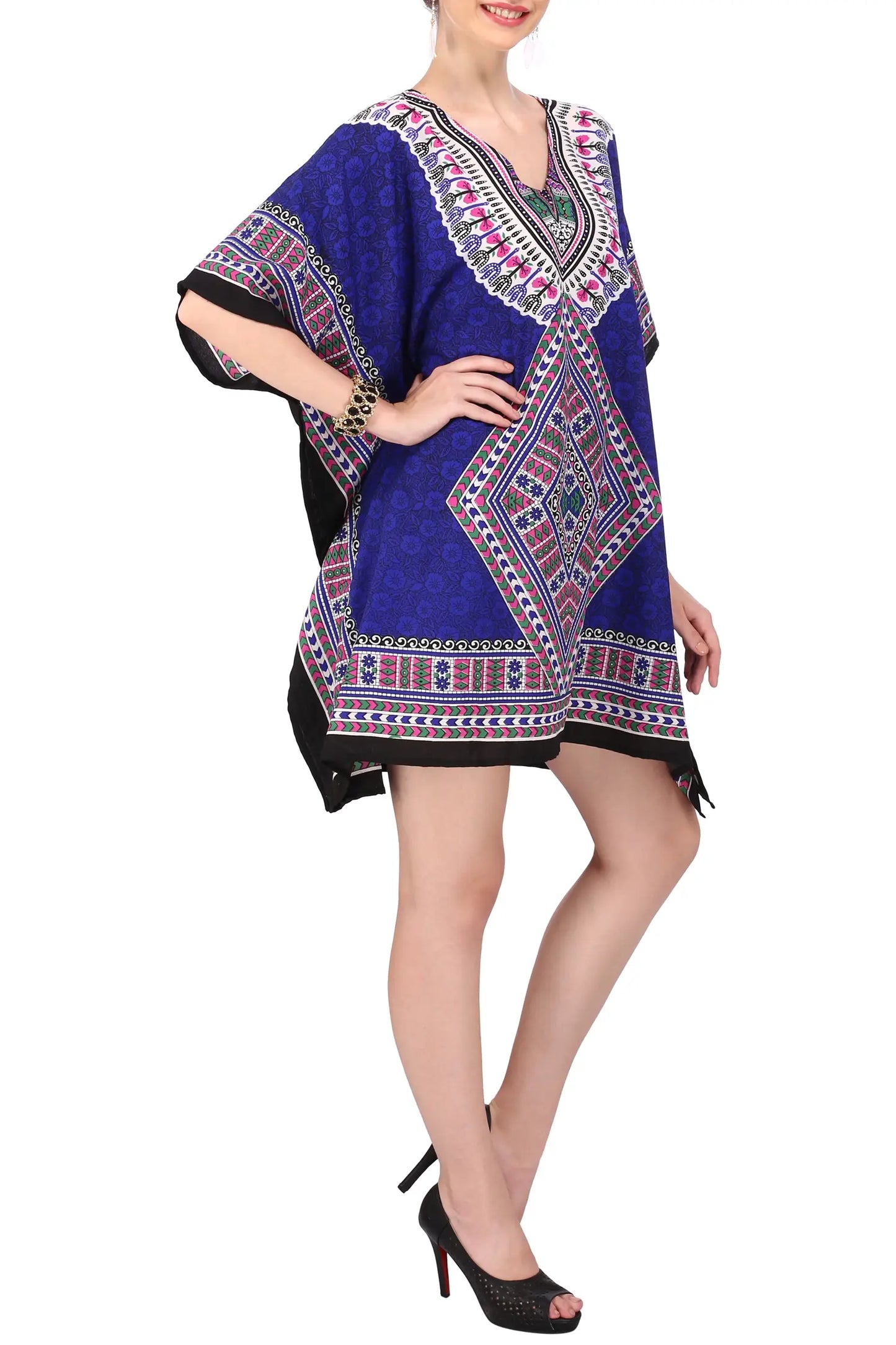 Kaftan Tunic Kimono Dress Ladies Top Kaftans - Available in 4 Colors