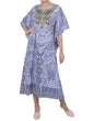 Women's Long Black Kaftan Tunic Kimono Embellished Maxi Dress - Available in 4 Colors