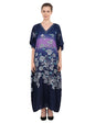 Women's Black Kaftan Tunic Kimono Long Kaftan Floral Maxi Dress - Available in 4 Colors