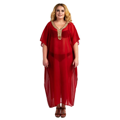 Kaftan Hand Embroidered Kaftans Kimono Summer Maxi Dress 140 - Available in 3 Colors