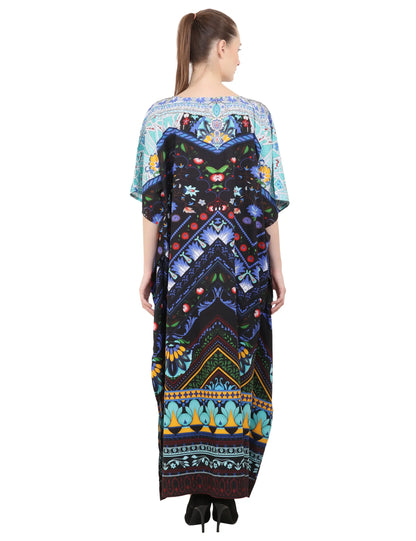 Women's Kaftans Plus Size Loungewear Long Maxi Style Dress [142-Black]