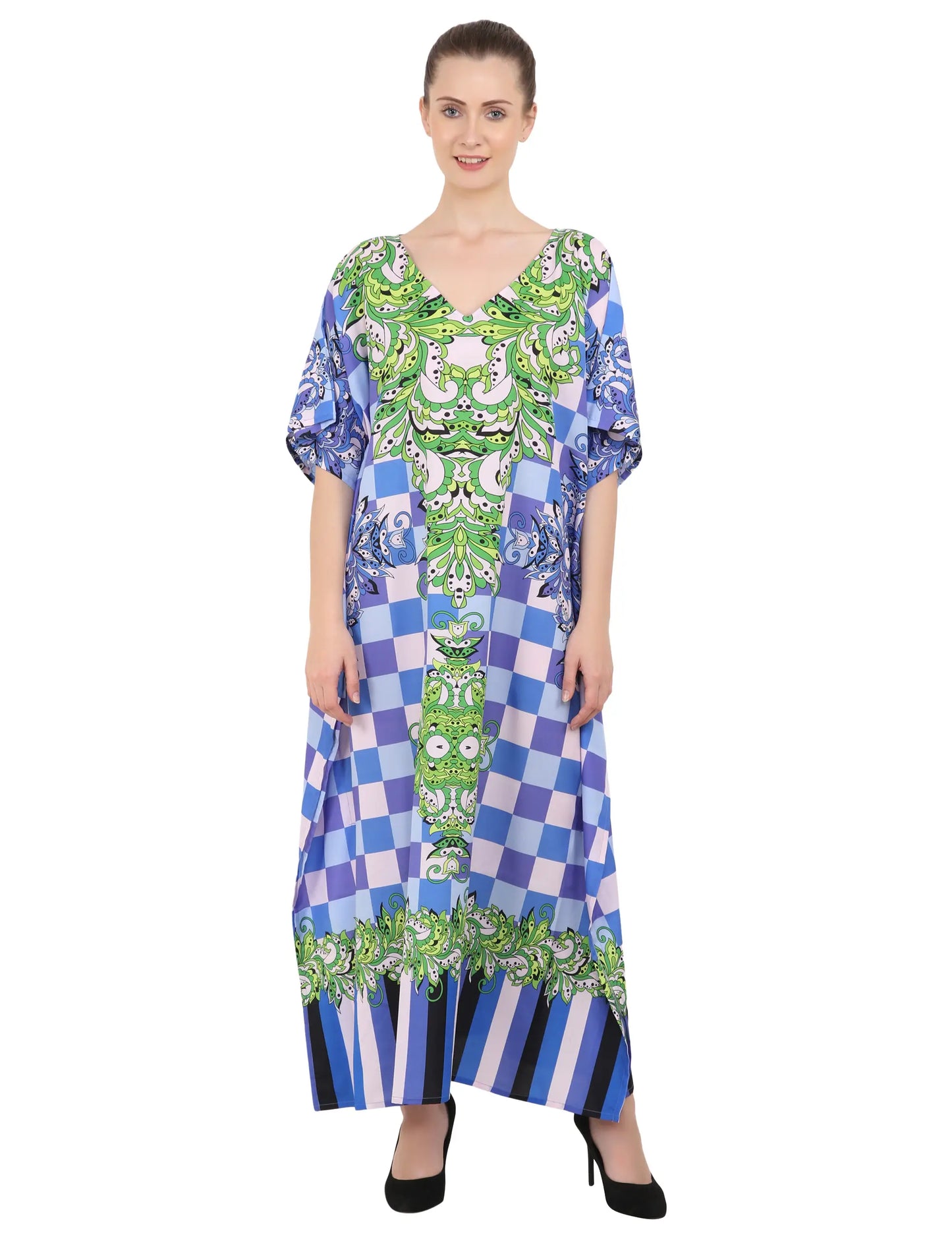 Women's Kaftans Plus Size Loungewear Long Maxi Style Dress 143- Available in 6 Colors