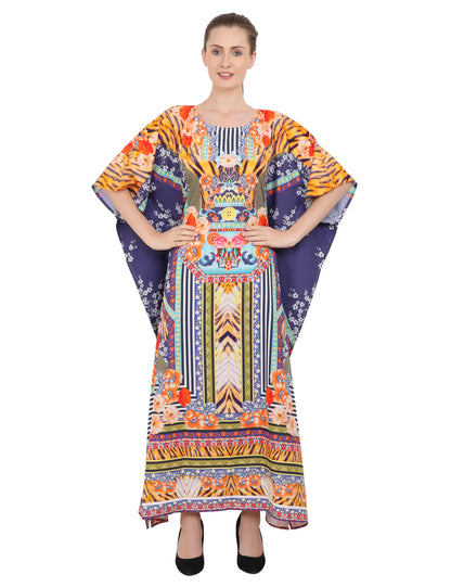 Women's Kaftans Plus Size Loungewear Long Maxi Style Dress [149-Multi]