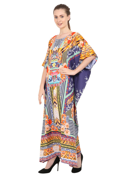 Women's Kaftans Plus Size Loungewear Long Maxi Style Dress [149-Multi]