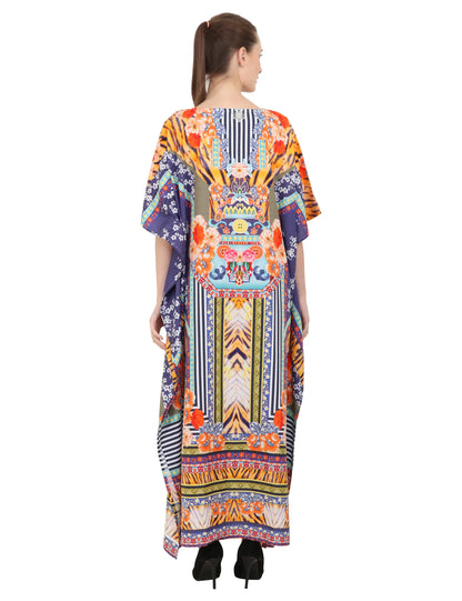 Women's Kaftans Plus Size Loungewear Long Maxi Style Dress [149-Multi]