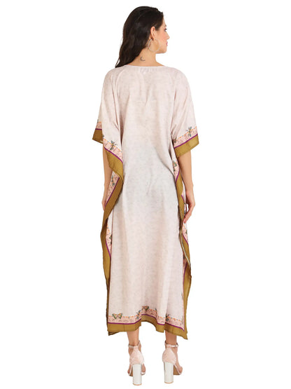 Loungewear & Swimwear Modern Kaftans Long Dresses Cream - Bronze