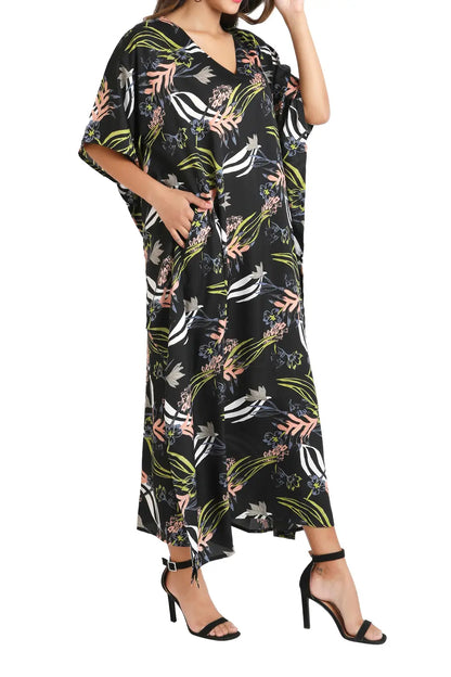 Women Long Kaftans Summer Holiday Caftan Dress 5 Colors S-3XL