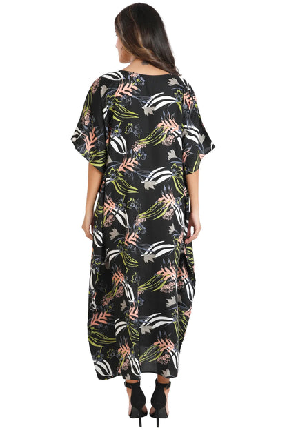 Women Long Kaftans Summer Holiday Caftan Dress 5 Colors S-3XL