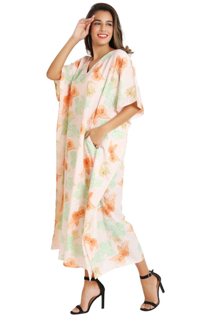 Women Long Kaftans Summer Holiday Caftan Dress 5 Colors S-3XL