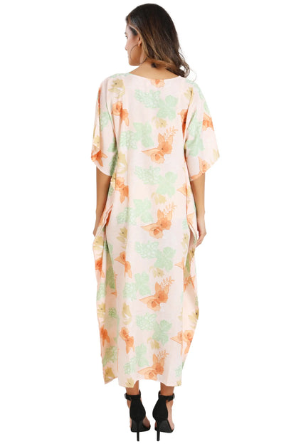 Women Long Kaftans Summer Holiday Caftan Dress 5 Colors S-3XL