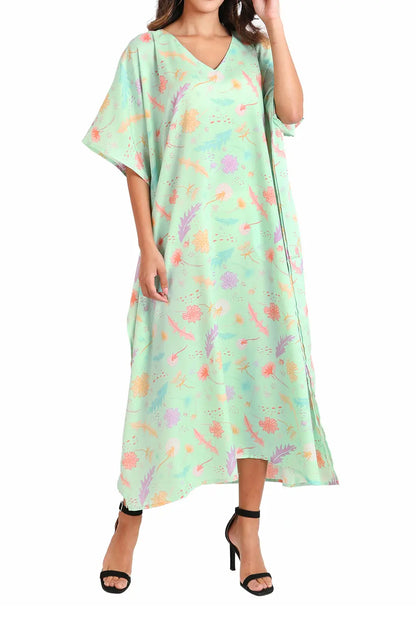 Women Long Kaftans Summer Holiday Caftan Dress 5 Colors S-3XL