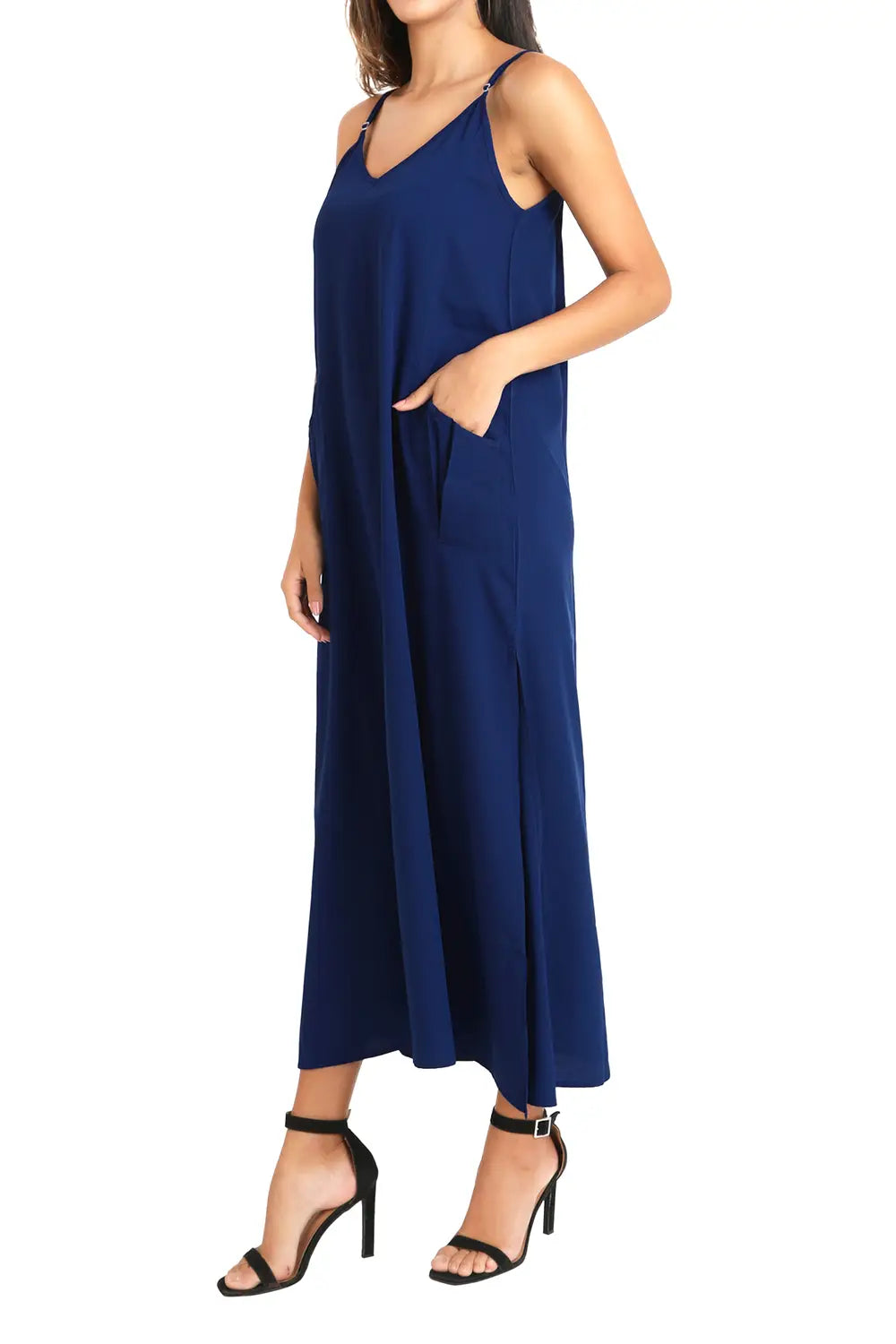 Strap Dress Maxi Style Long Kaftans with Pockets - Available in 5 Colors