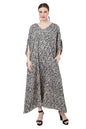 Draw-Cord at The Shoulder with V-Shaped Neckline Kaftan Dresses Dusky White, S to 3XL