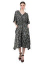 Draw-cord At The Waist with V-shaped Neckline Kaftan Dresses for Women - Giraffe