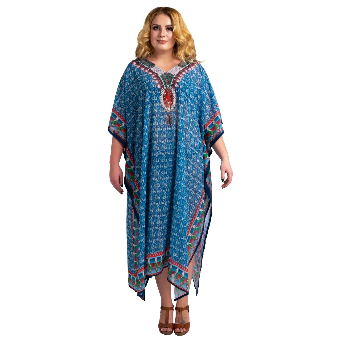 Kaftan Hand Embroidered Kaftans Kimono Summer Maxi Dress 203 - Available in 3 Colors