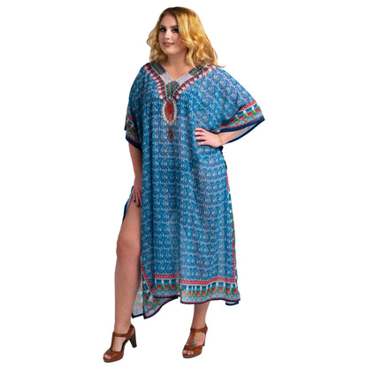 Kaftan Hand Embroidered Kaftans Kimono Summer Maxi Dress 203 - Available in 3 Colors