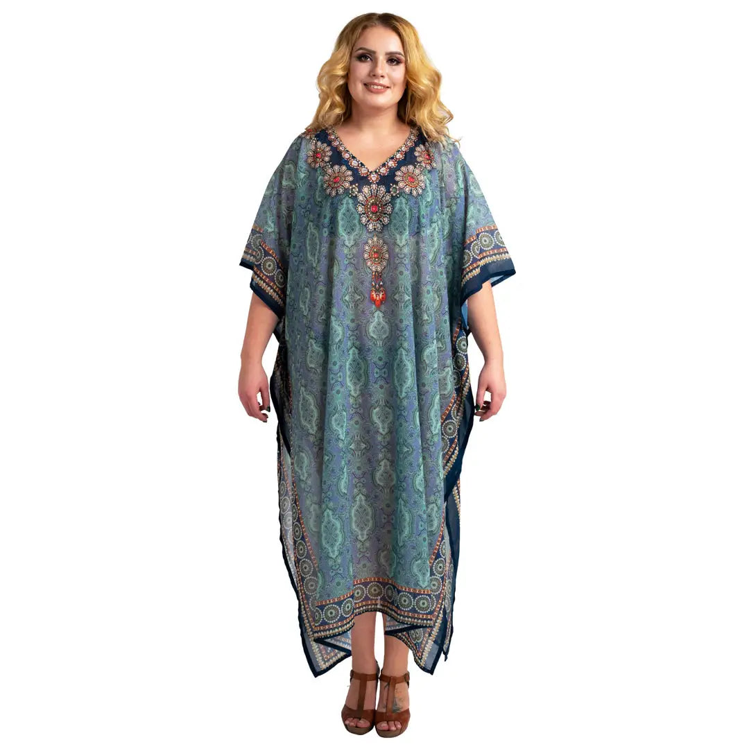 Kaftan Hand Embroidered Kaftans Kimono Summer Maxi Dress 203 - Available in 3 Colors