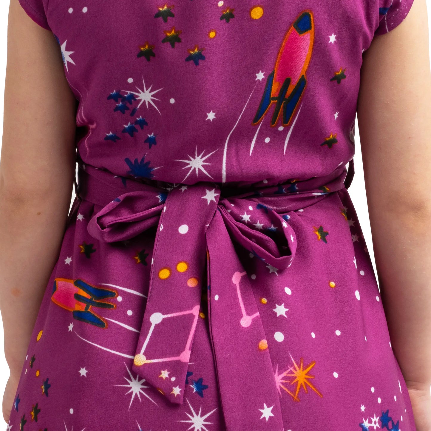 Girl Kids Vintage Style Collared Button down Dress Galaxy Print - Available in 3 Colors