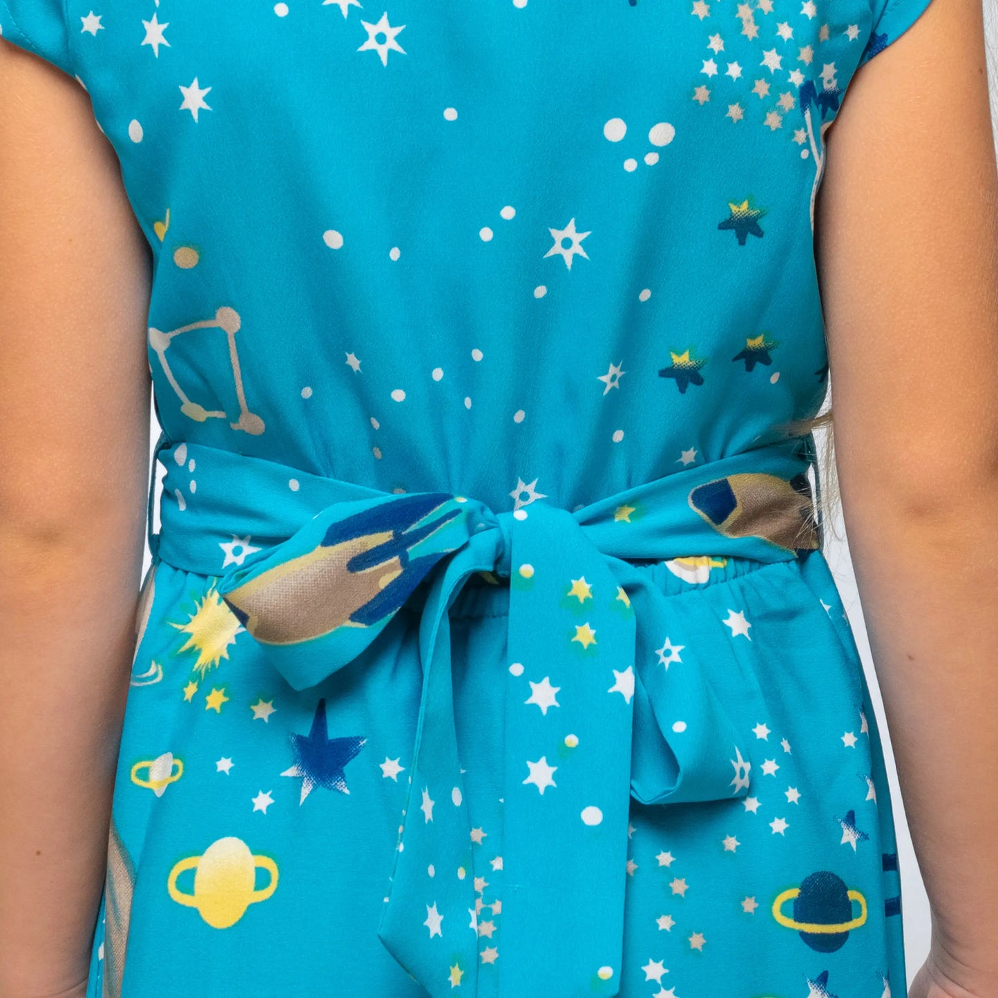 Girl Kids Vintage Style Collared Button down Dress Galaxy Print - Available in 3 Colors