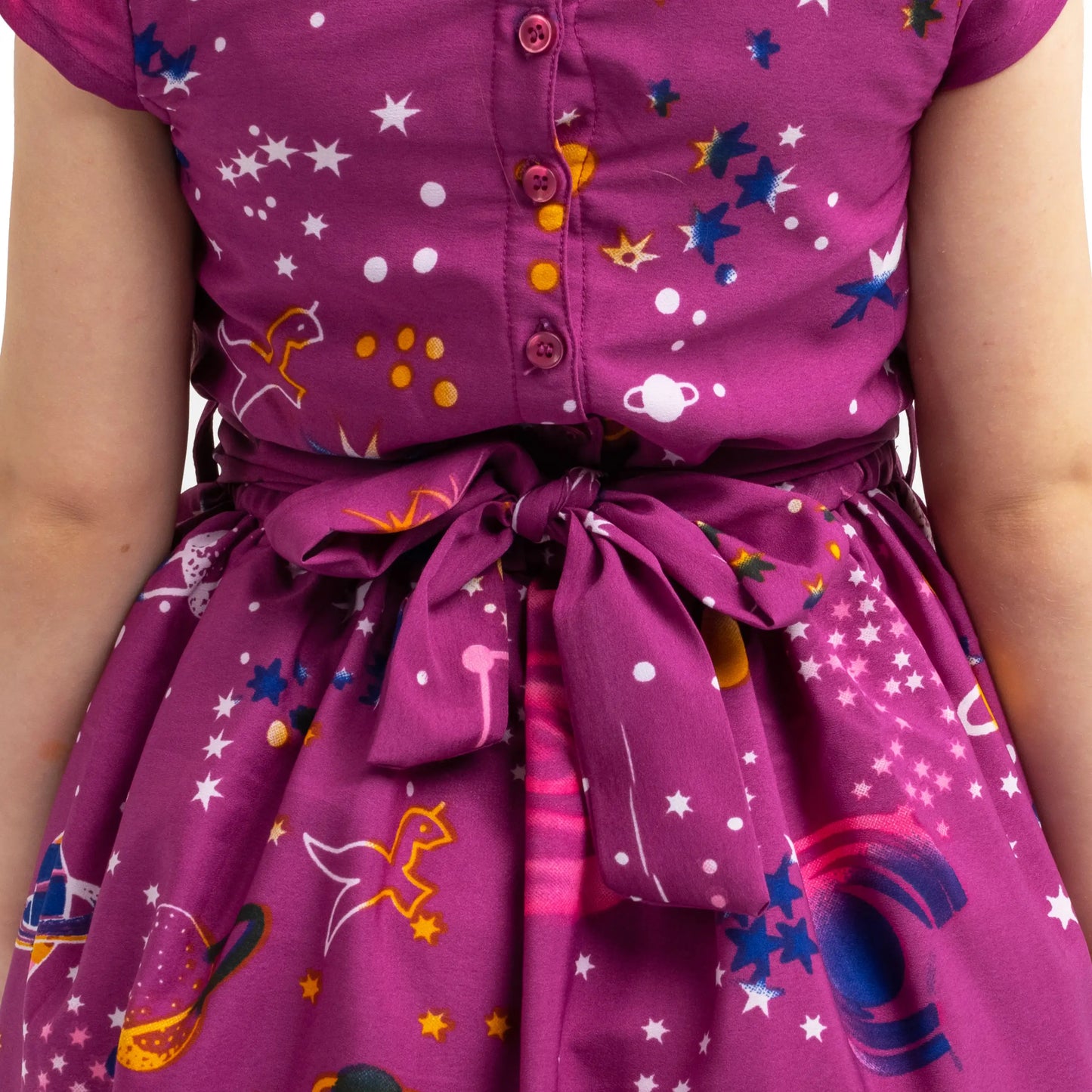 Girls Kids Vintage Style Peter Pan Collar Dresses Galaxy Print - Available in 3 Colors