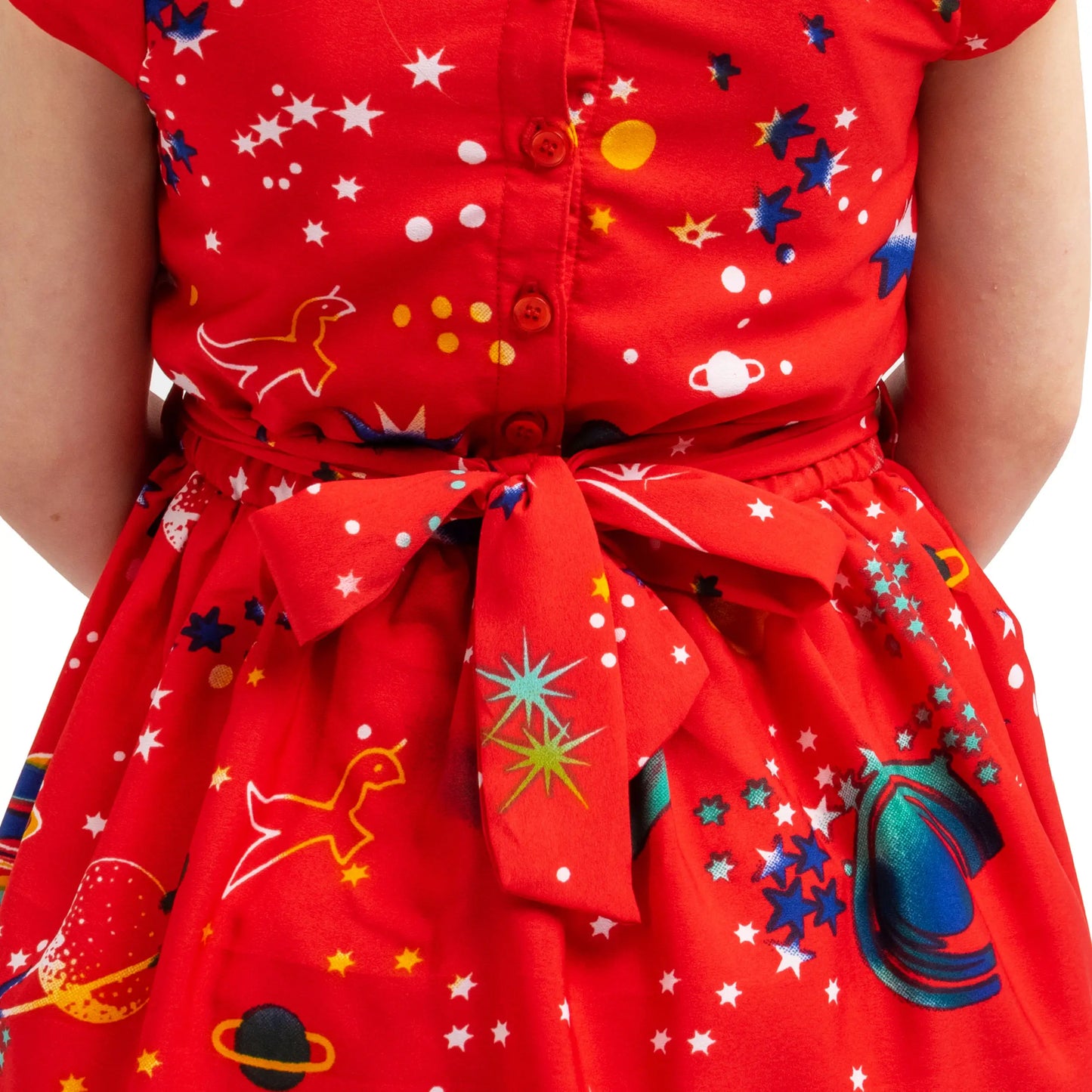 Girls Kids Vintage Style Peter Pan Collar Dresses Galaxy Print - Available in 3 Colors