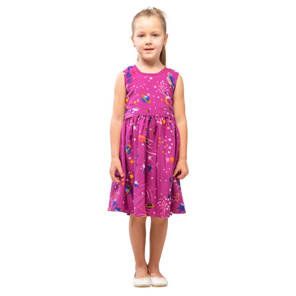 Girls Kids Vintage Audrey Hepburn Style sizes Galaxy Print - Available in 3 Colors