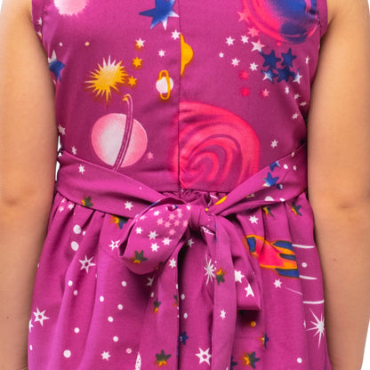 Girls Kids Vintage Audrey Hepburn Style sizes Galaxy Print - Available in 3 Colors