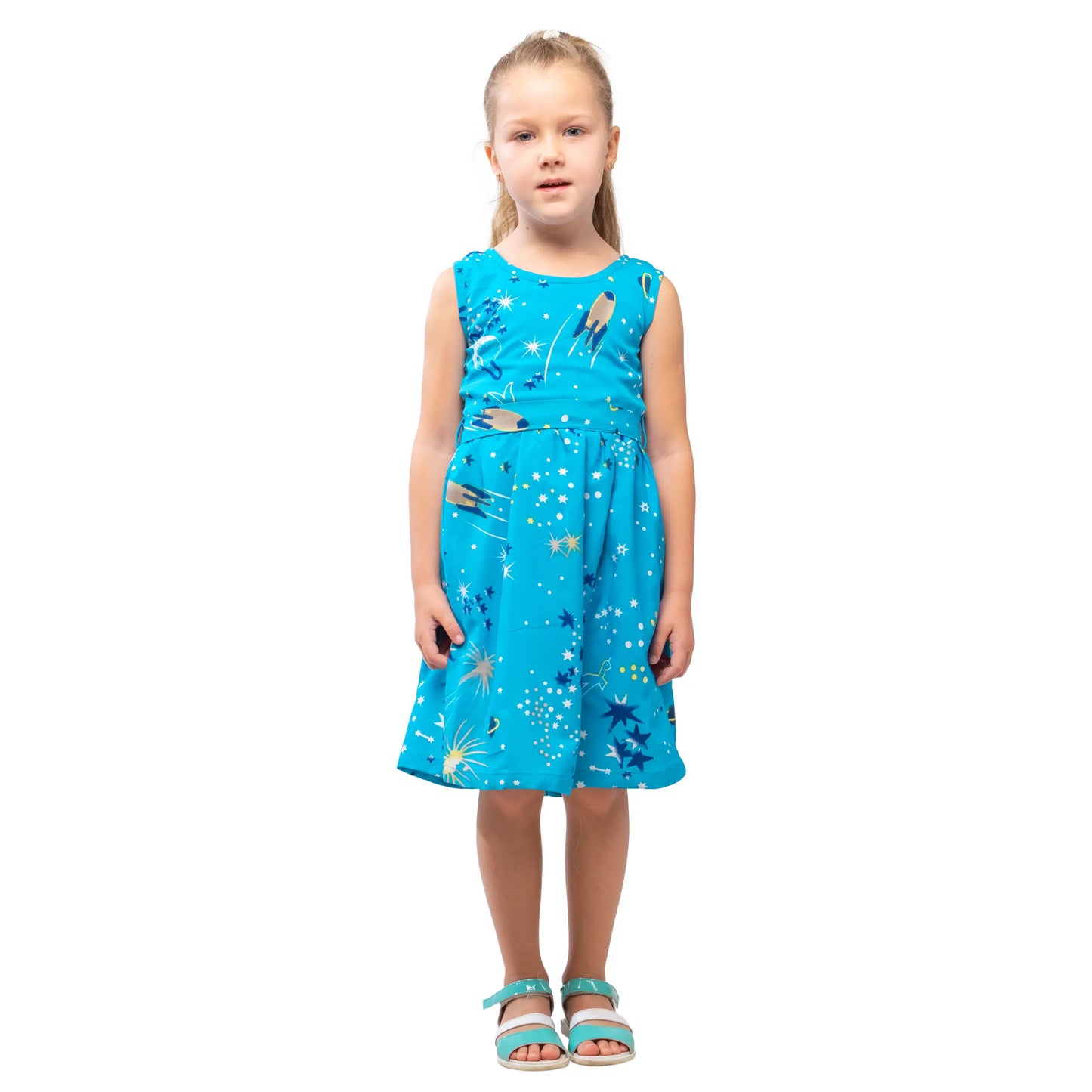 Girls Kids Vintage Audrey Hepburn Style sizes Galaxy Print - Available in 3 Colors