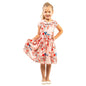 Girls Kids Vintage Style Peter Pan Collar Dresses Bird Print - Available in 3 Colors