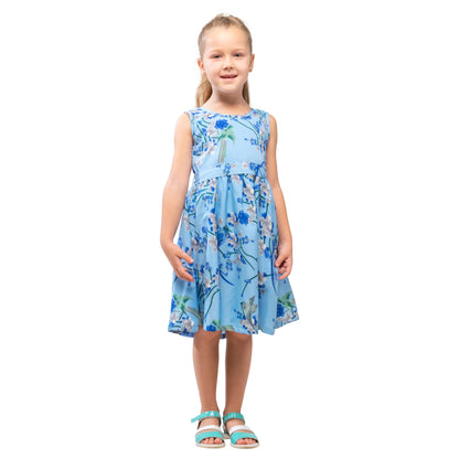 Girls Kids Vintage Audrey Hepburn Style sizes Bird Print - Available in 3 Colors