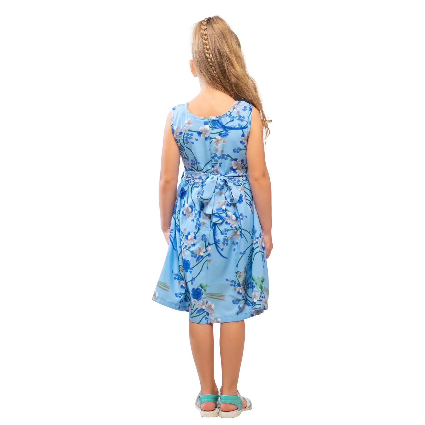 Girls Kids Vintage Audrey Hepburn Style sizes Bird Print - Available in 3 Colors